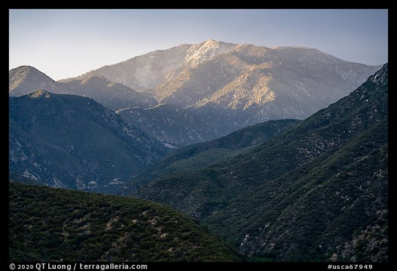 Mt Baldy from San Antonio Canyon. San Gabriel Mountains National Monument, California, USA (color)