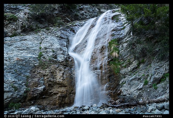 San Antonio Falls low tier. San Gabriel Mountains National Monument, California, USA (color)