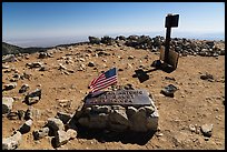 Marker on Mount San Antonio top. San Gabriel Mountains National Monument, California, USA ( color)