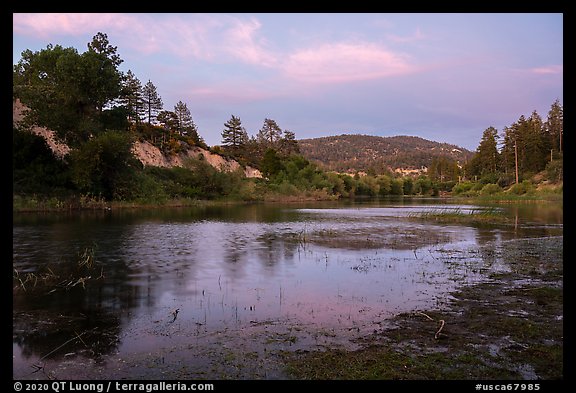 Jackson Lake at sunset. San Gabriel Mountains National Monument, California, USA (color)