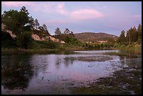 Jackson Lake at sunset. San Gabriel Mountains National Monument, California, USA ( color)