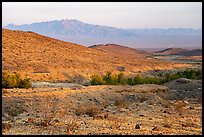 Mojave Desert hills and mountains with Bonanza Springs. Mojave Trails National Monument, California, USA ( color)