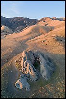 Aerial view of Painted Rock sandstone formation. Carrizo Plain National Monument, California, USA ( color)