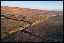 Aerial view of Wallace Creek bend caused by and San Andreas Fault. Carrizo Plain National Monument, California, USA ( color)