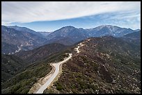 Aerial view of Glendora Ridge Road. San Gabriel Mountains National Monument, California, USA ( color)