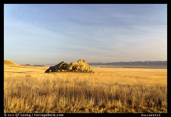 Painted Rock at sunrise. Carrizo Plain National Monument, California, USA (color)