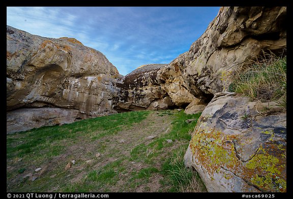 Inside the U-shaped Painted Rock. Carrizo Plain National Monument, California, USA (color)