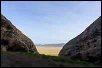 Looking out from inside Painted Rock. Carrizo Plain National Monument, California, USA ( color)