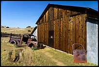 Barn and truck, Selby Ranch. Carrizo Plain National Monument, California, USA ( color)