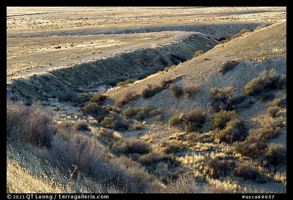 Bend at Wallace Creek with channel offset. Carrizo Plain National Monument, California, USA