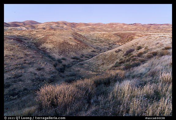 Wallace Creek and Temblor Range. Carrizo Plain National Monument, California, USA (color)