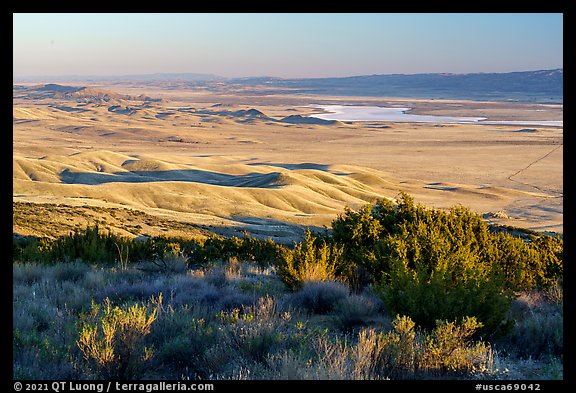 Carrizo Plain seen from Caliente Ridge. Carrizo Plain National Monument, California, USA (color)