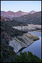 San Gabriel Reservoir, Cucamonga Peak, Etiwanda Peak. San Gabriel Mountains National Monument, California, USA ( color)