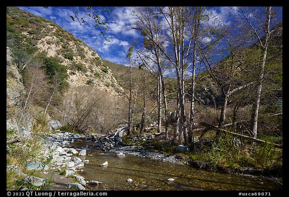 East Fork of San Gabriel River in late winter. San Gabriel Mountains National Monument, California, USA (color)