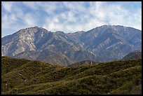 Back range mountains from Glendora Ridge. San Gabriel Mountains National Monument, California, USA ( color)