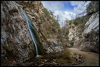 Upper Switzer Falls in box canyon. San Gabriel Mountains National Monument, California, USA ( color)