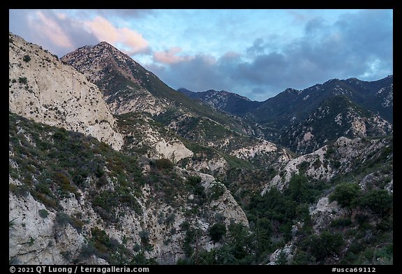 Bear Canyon at sunset. San Gabriel Mountains National Monument, California, USA (color)