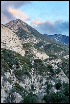 Peak above Bear Canyon at sunset. San Gabriel Mountains National Monument, California, USA ( color)