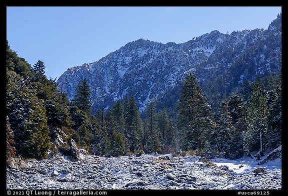 Mill Creek floodplain and Yucaipa Ridge in winter. Sand to Snow National Monument, California, USA (color)