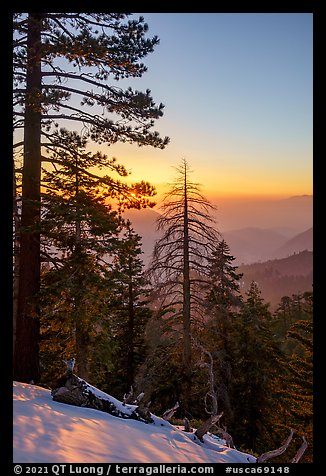 Winter sunset from San Gorgonio Mountain. Sand to Snow National Monument, California, USA (color)