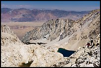 Hikers descending towards Trail Camp, Inyo National Forest. California ( color)