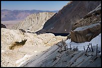 Cables section of Mt Whitney trail above Trail Camp, Inyo National Forest. California ( color)