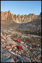 Campers at Trail Camp, sunrise, Inyo National Forest. California ( color)