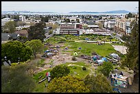 Aerial view of Peoples Park looking towards the bay. Berkeley, California, USA ( color)