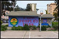 Hoop and restroom, Peoples Park. Berkeley, California, USA ( color)