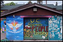 Restroom with protest slogan, Peoples Park. Berkeley, California, USA ( color)