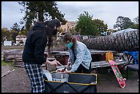 Volunteers serving meals at Peoples Park. Berkeley, California, USA ( color)