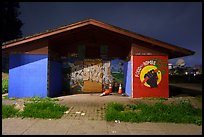 Closed restroom at night, Peoples Park. Berkeley, California, USA ( color)