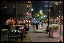 Telegraph Avenue at night with chessboards. Berkeley, California, USA ( color)