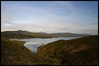 Indian Valley Reservoir by moonlight. Berryessa Snow Mountain National Monument, California, USA ( color)