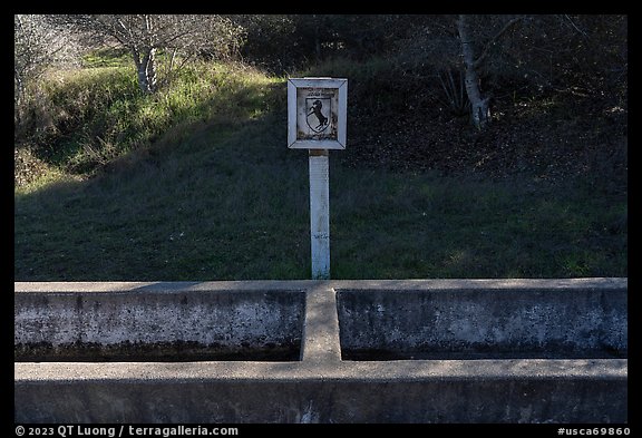 Signed cavalry horse water trough. California, USA (color)