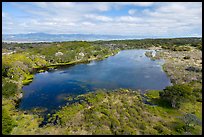 Aerial view of pond with Salinas Valley in the distance. California, USA ( color)