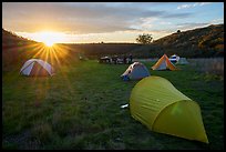 Sun setting over Coast Campground. Point Reyes National Seashore, California, USA ( color)