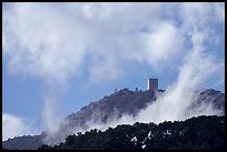 Mount Umunhum with clouds viewed from Almaden Quicksilver County Park. San Jose, California, USA ( color)