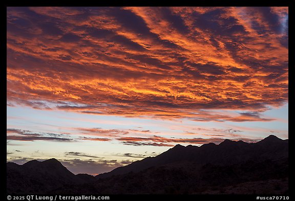 Colorful clouds and Chuckwalla Mountains at sunrise. Chuckwalla National Monument, California, USA (color)