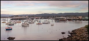 Municipal Wharf and Fishermans Wharf, late afternoon. Monterey, California, USA (color)