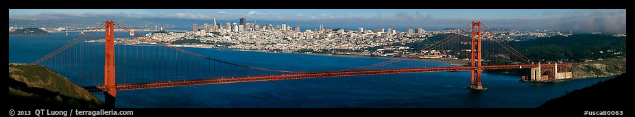 Golden Gate Bridge and San Francisco, summer afternoon. San Francisco, California, USA (color)
