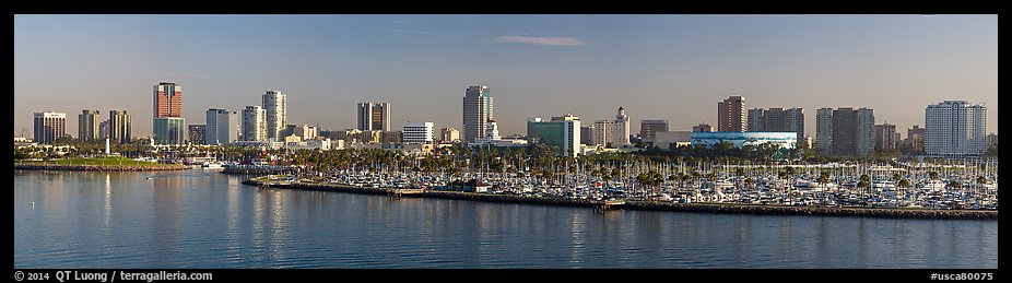 Skyline with harbor. Long Beach, Los Angeles, California, USA (color)