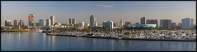 Skyline with harbor. Long Beach, Los Angeles, California, USA (Panoramic color)