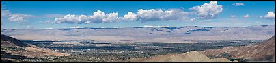 Coachella Valley from Cahuila Hills. California, USA (Panoramic color)