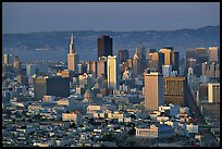 Skyline from Twin Peaks, sunset. San Francisco, California, USA