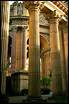 Columns of the Palace of Fine arts. San Francisco, California, USA