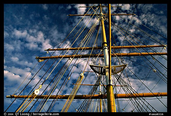 Masts of the Balclutha, Maritime Museum. San Francisco, California, USA (color)