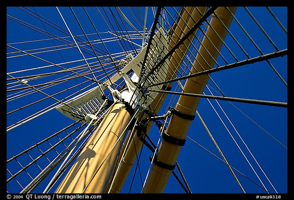 Masts of the Balclutha, Maritime Museum. San Francisco, California, USA (color)