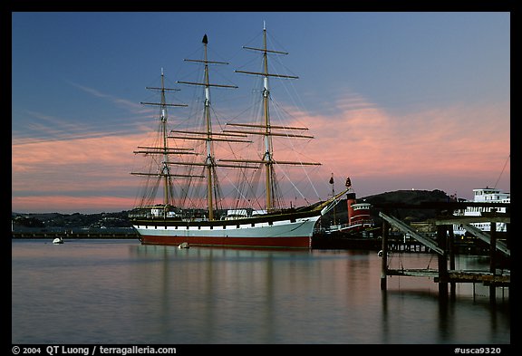 The Balclutha at sunset. San Francisco, California, USA (color)
