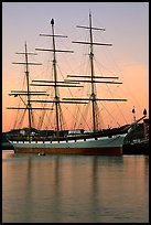 The Balclutha at sunset. San Francisco, California, USA (color)